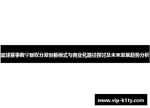 篮球赛事数字版权分发创新模式与商业化路径探讨及未来发展趋势分析